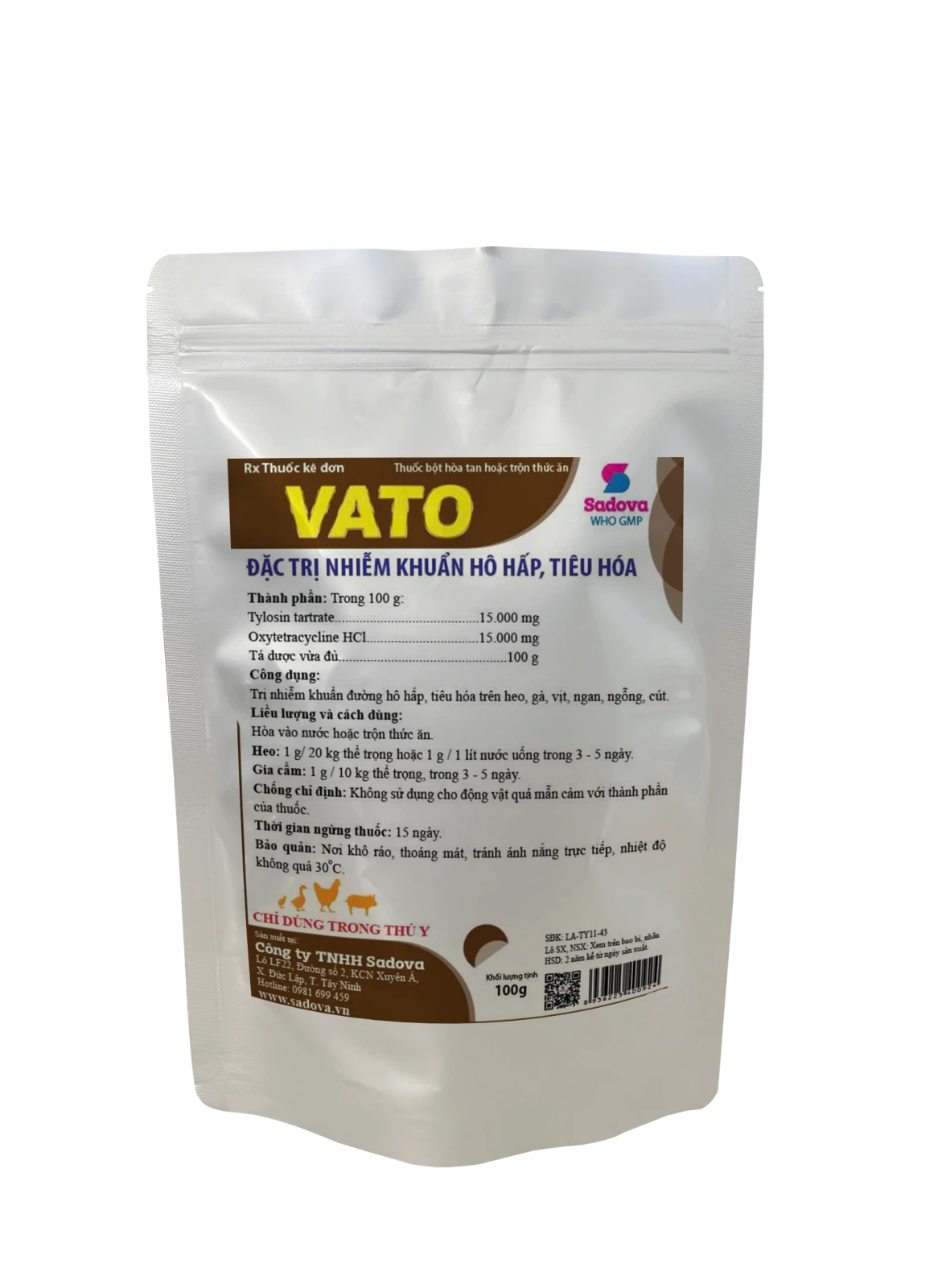Pvc Vato Thuốc bột hòa tan hoặc trộn thức ăn - VATO - Công ty Sadova